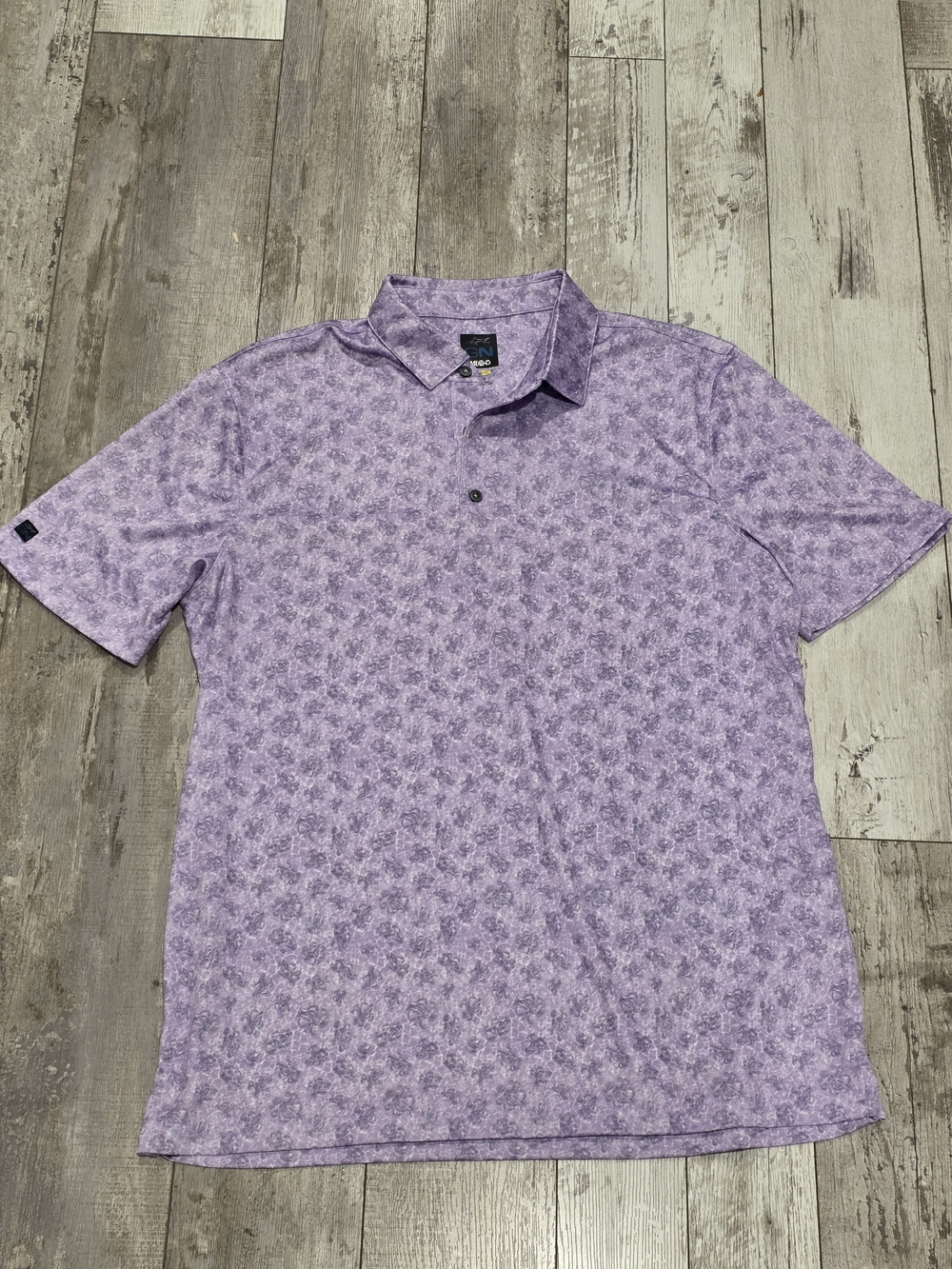 (L) Men's Greg Norman Golf Polo Shirt Play Dry Hazy Purple Flawless Size Large